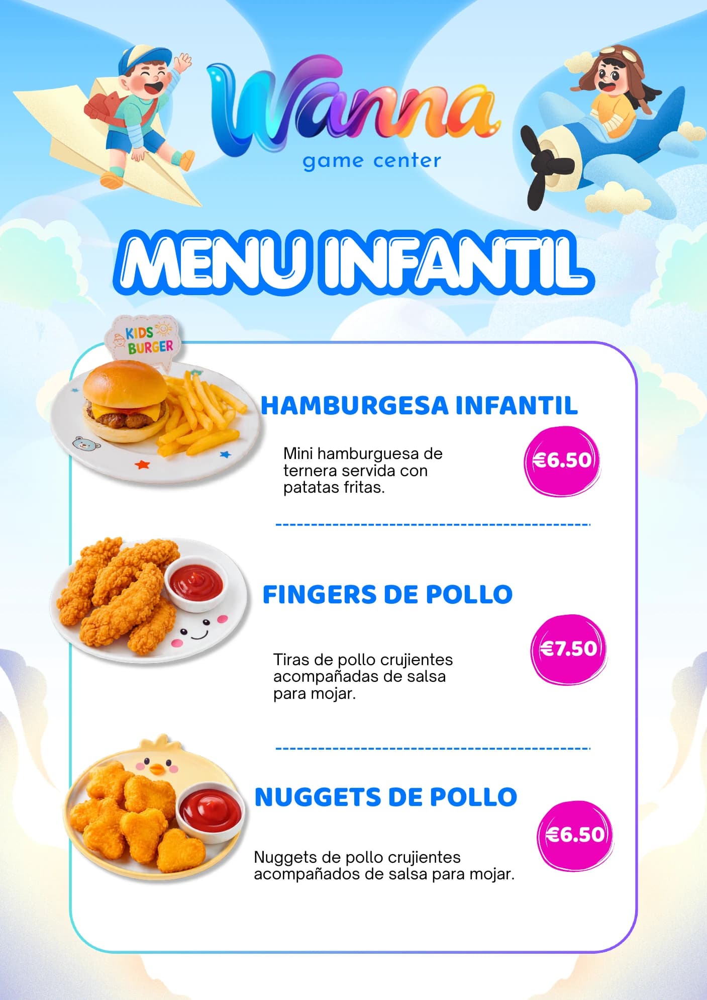 Carta del restaurant: Menú infantil